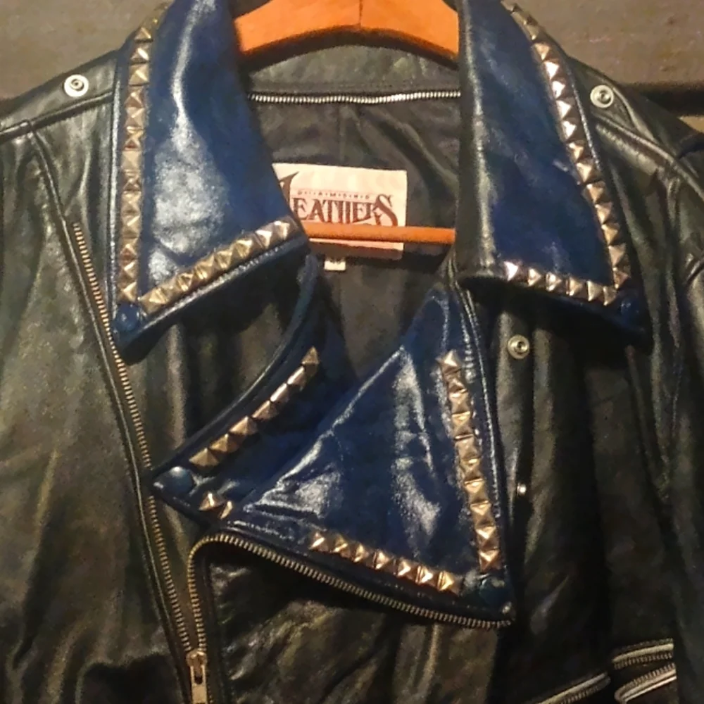 AUTH Punk Studded Leather Jacket worn by member of CA hardcore PUNK band - Picture 2 of 14